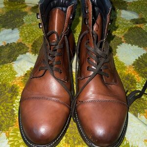 Zara Brand , Size 38 EU, brown, lightly worn, leather, lace-up combat boots